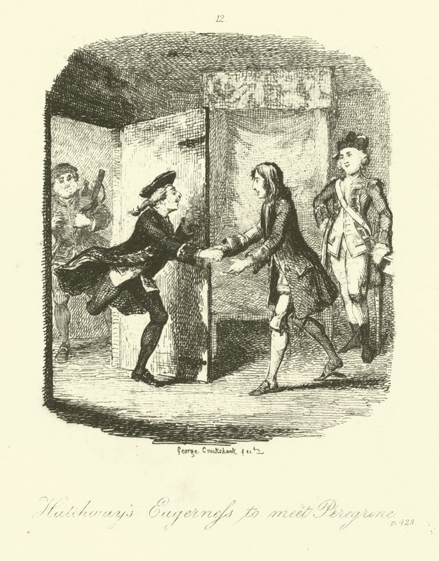 Illustrasjon for Peregrine Pickle av Tobias Smollett av after George Cruikshank