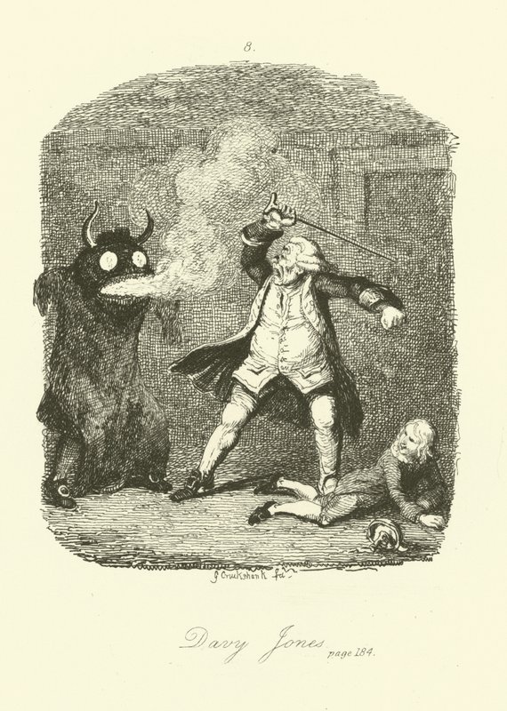 Illustrasjon for Peregrine Pickle av Tobias Smollett av after George Cruikshank