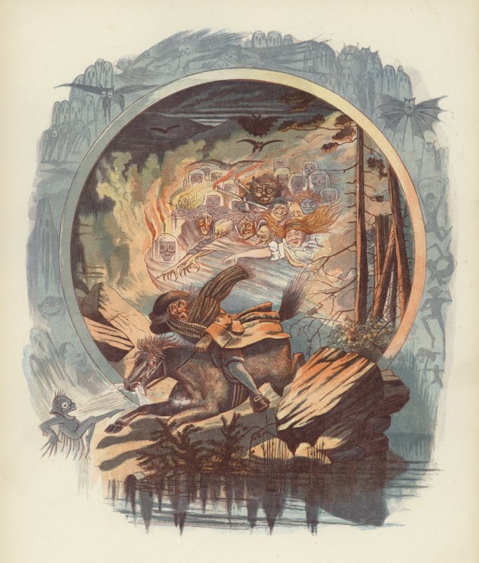 Illustrasjon for Tam OShanter av Robert Burns av after George Cruikshank