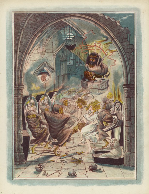 Illustrasjon for Tam OShanter av Robert Burns av after George Cruikshank
