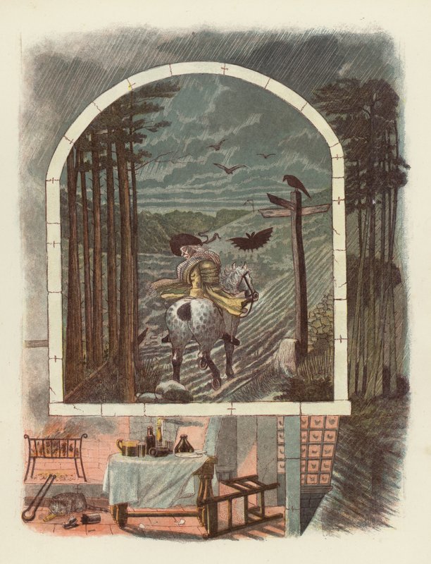 Illustrasjon for Tam OShanter av Robert Burns av after George Cruikshank