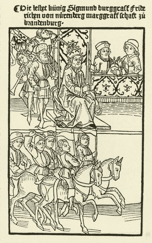 Investitur av Frederick I av huset til Hohenzollern som markgreve av Brandenburg, 1415 av after German School