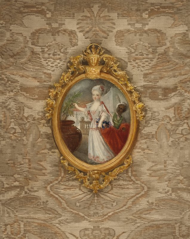 Portrett av prinsesse Wilhelmine av Preussen i en alder av 6 av after German School