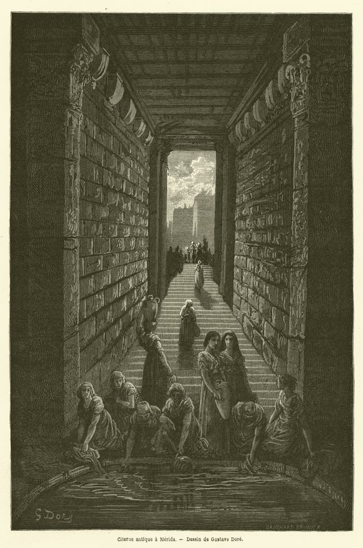 Gammel sisterne i Merida av Gustave after Dore