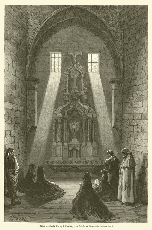Santa Maria-kirken, i Illescas, nær Toledo av Gustave after Dore