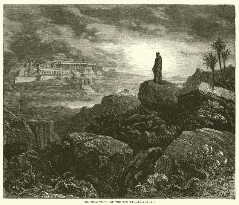 Ezekiels Visjon om templet, Esekiel, xl, 2 av Gustave after Dore