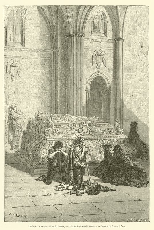 Graven til Ferdinand og Isabella, i katedralen i Granada av Gustave after Dore