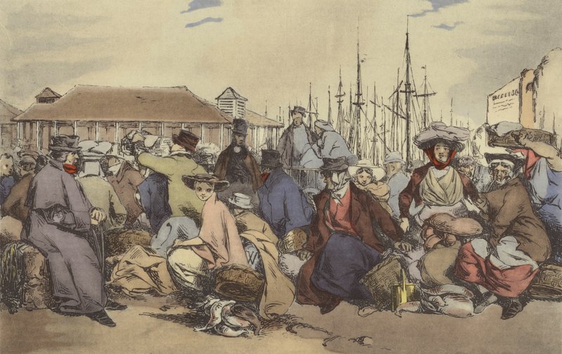Fiskemarked av after Henri Bonaventure Monnier