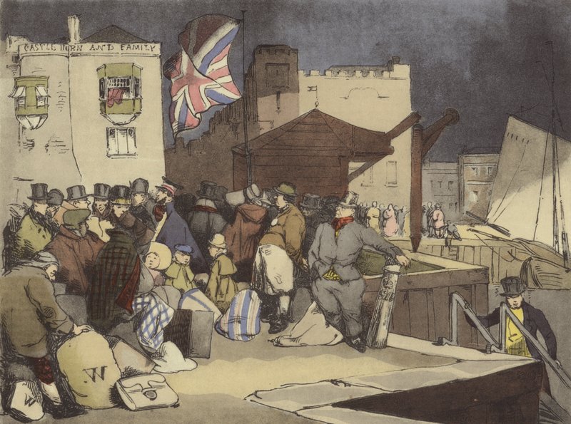 En sørlig havn av after Henri Bonaventure Monnier