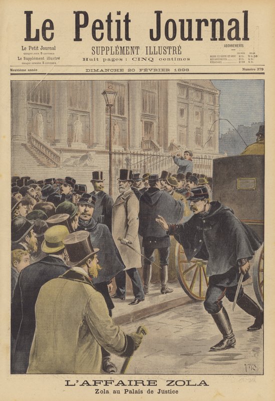Emile Zola ved Palais de Justice av after Henri Meyer