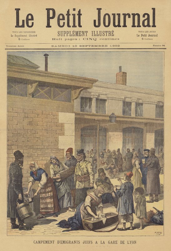 Leir for jødiske emigranter til Amerika ved Gare de Lyon av after Henri Meyer