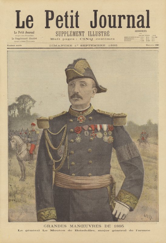 Franske hærer store manøvrer i 1895. General Le Mouton de Boisdeffre av after Henri Meyer