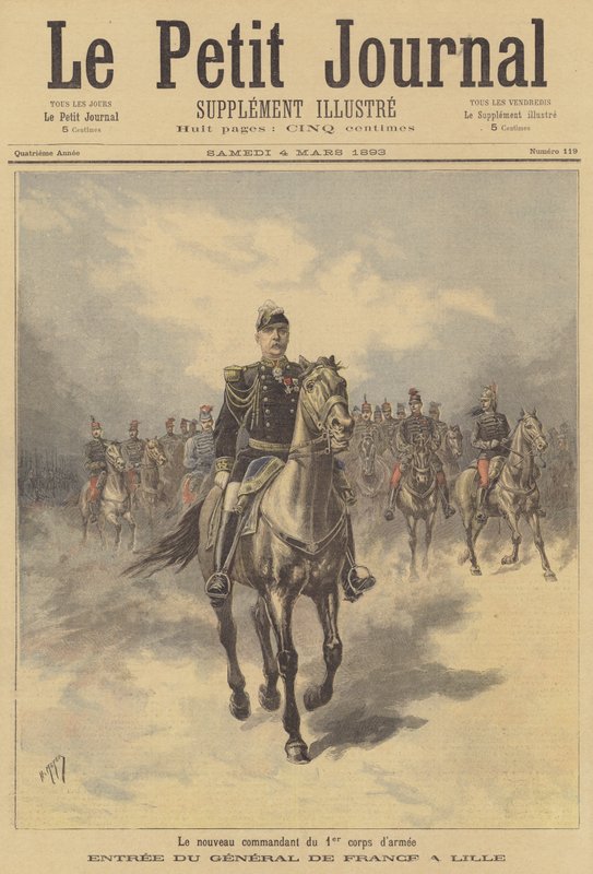 General de France, ny sjef for 1. korps av den franske hæren, går inn i Lille av after Henri Meyer