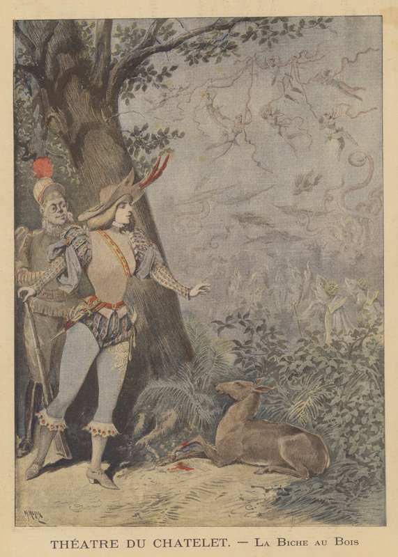 Produksjon av La Biche au Bois på Theatre du Chatelet av after Henri Meyer
