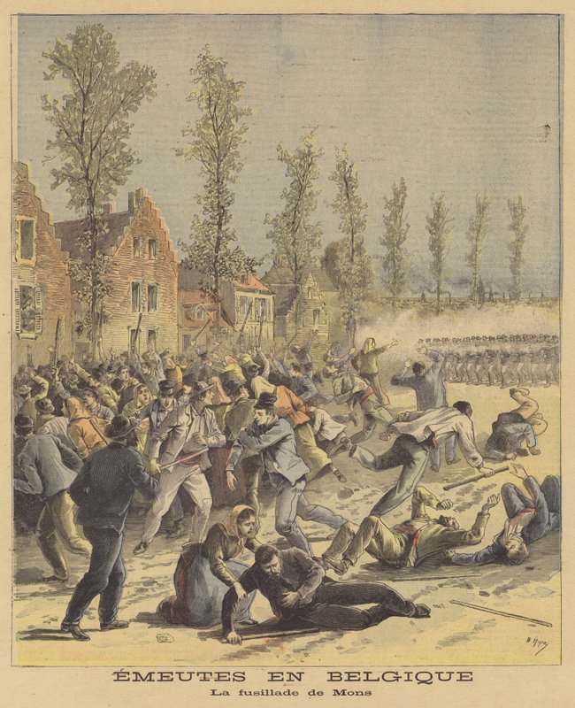 Opptøyer i Belgia av after Henri Meyer