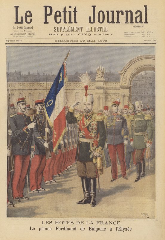 Kongelige besøkende til Frankrike: Prins Ferdinand av Bulgaria ved Elysee-palasset av after Henri Meyer