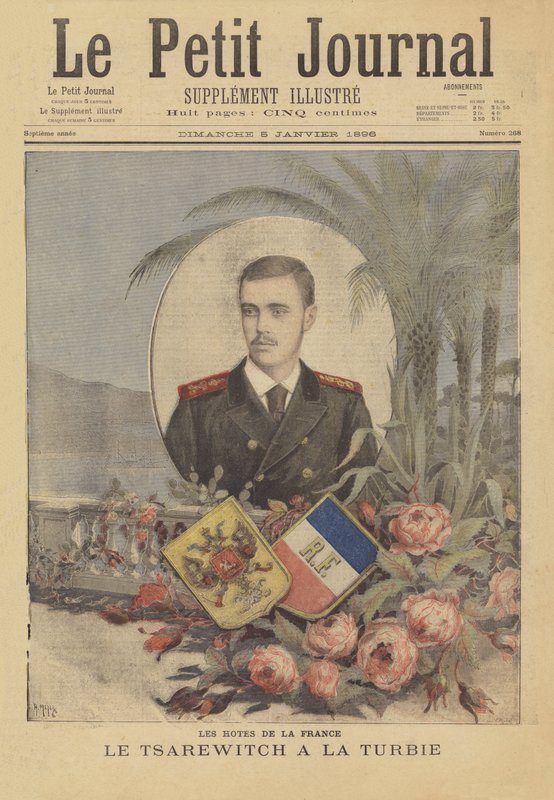 Kongelige besøkende til Frankrike: Den russiske tsarevitsj ved La Turbie av after Henri Meyer