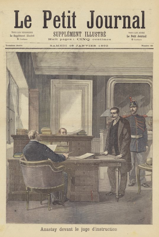Morderen Louis Anastay foran dommeren av after Henri Meyer