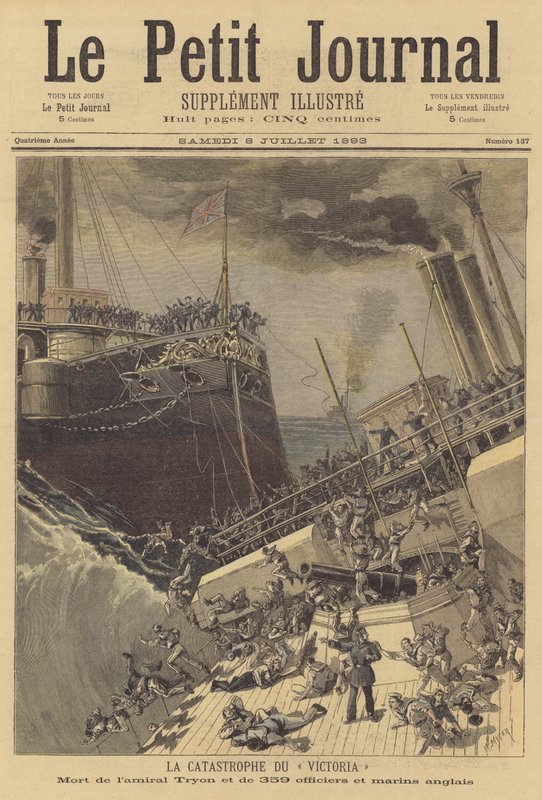 Senkingen av HMS Victoria av after Henri Meyer
