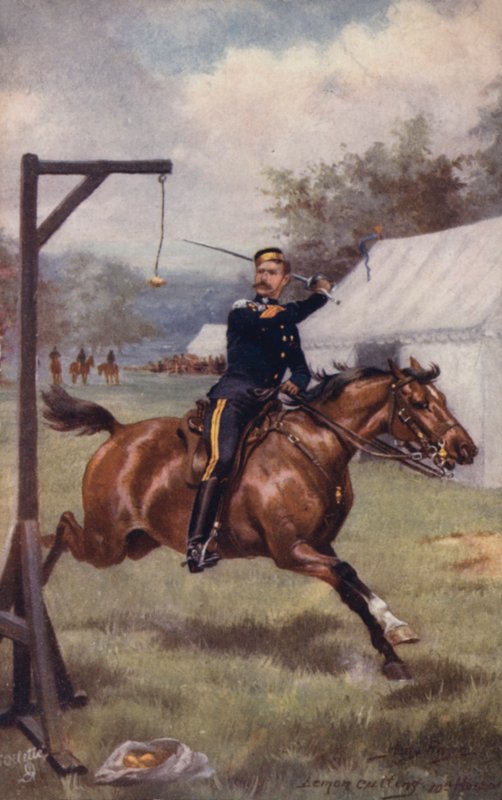 Soldat fra de 10. husarene utfører sitronskjæreøvelse av after Henry A. Payne
