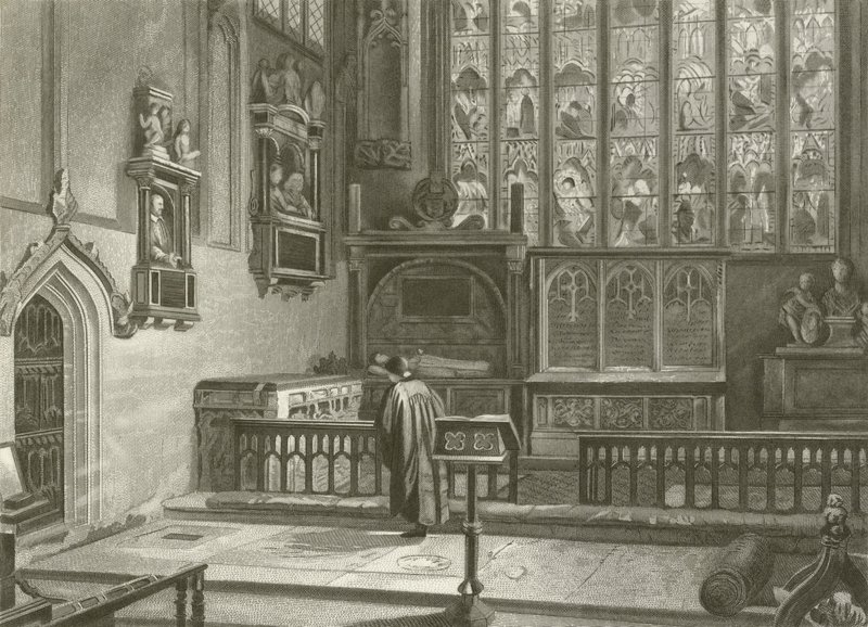 Shakespeares grav, Stratford kirke av Henry after Warren