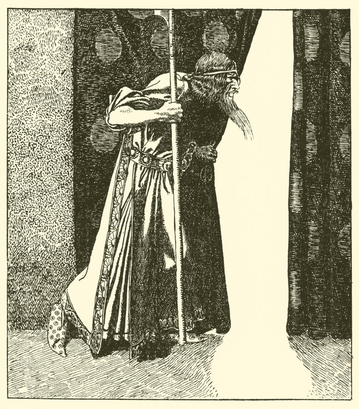 Kong Mark grubler på ugagn av after Howard Pyle