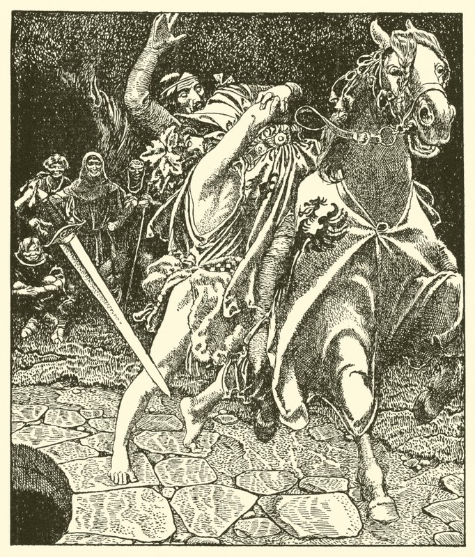 Sir Kay and the Forest Madman av after Howard Pyle