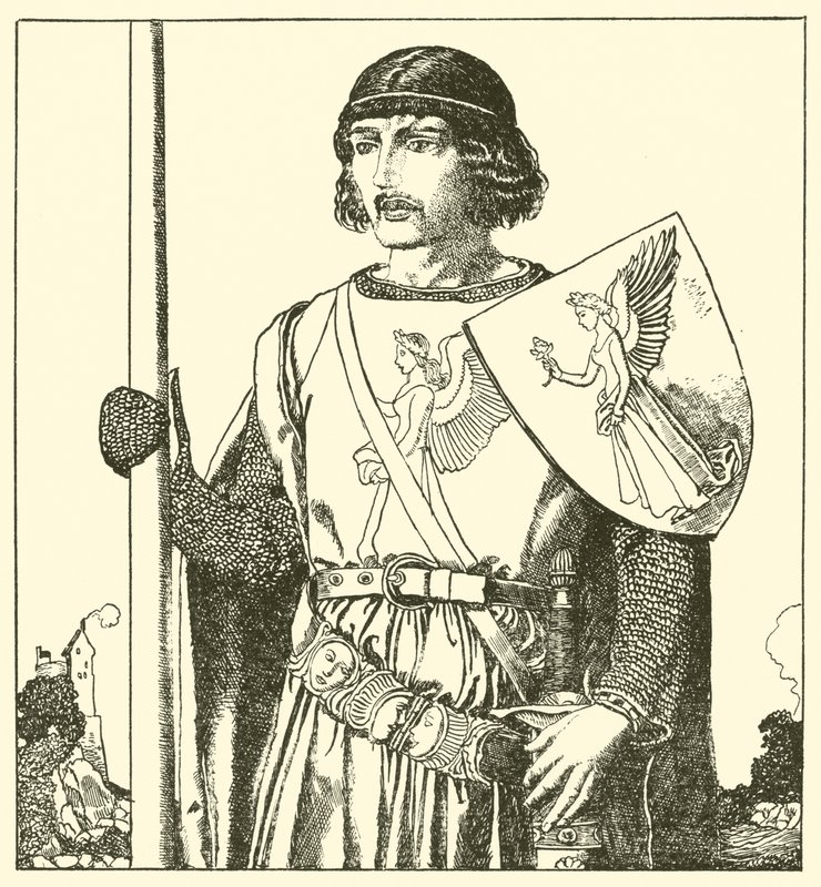Sir Lamorack fra Gales av after Howard Pyle