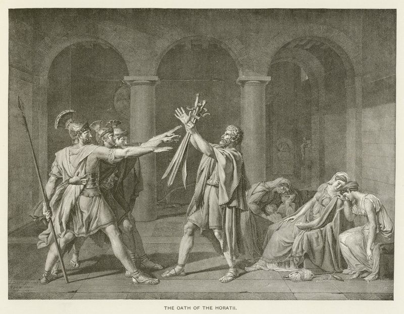 Horatienes ed av after Jacques Louis David