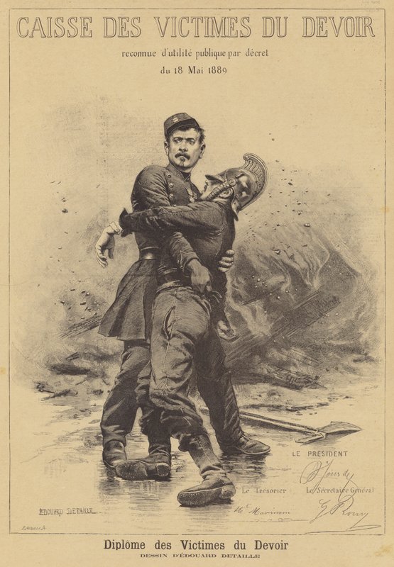 Diploma of the Victims of Duty av after Jean Baptiste Edouard Detaille
