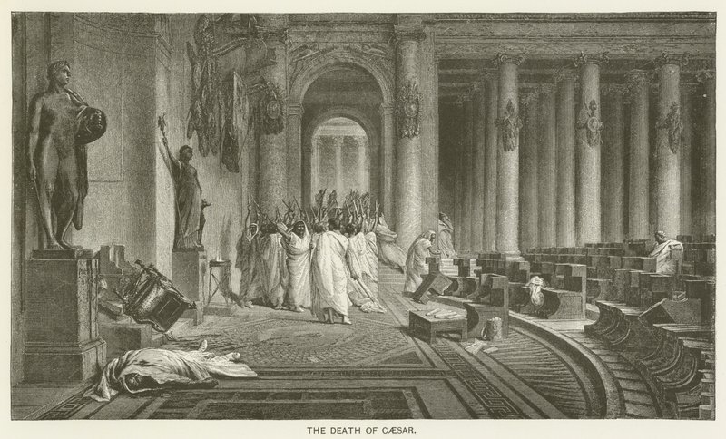 Cæsars død av after Jean Leon Gerome