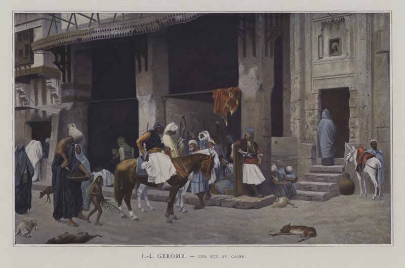 En gate i Kairo av after Jean Leon Gerome