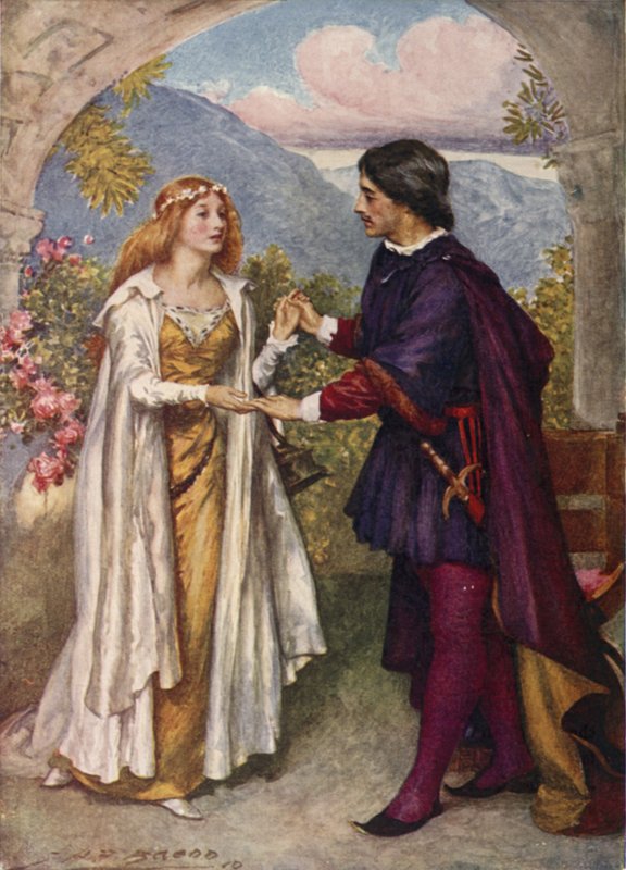 Hamlet og Ophelia av after John Henry Frederick Bacon
