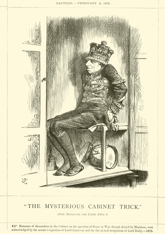 Det mystiske kabinett-trikset av after John Tenniel