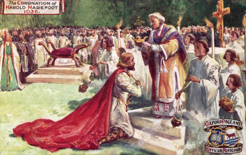 Kroningen av Harold Harefoot, 1036 av Joseph (after) Finnemore