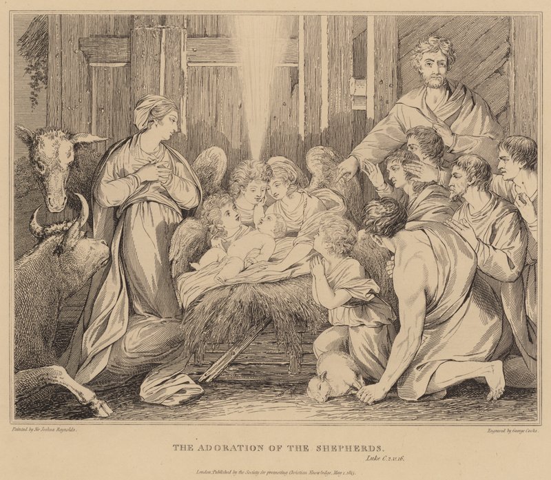 Hyrdenes tilbedelse, Luke av after Joshua Reynolds