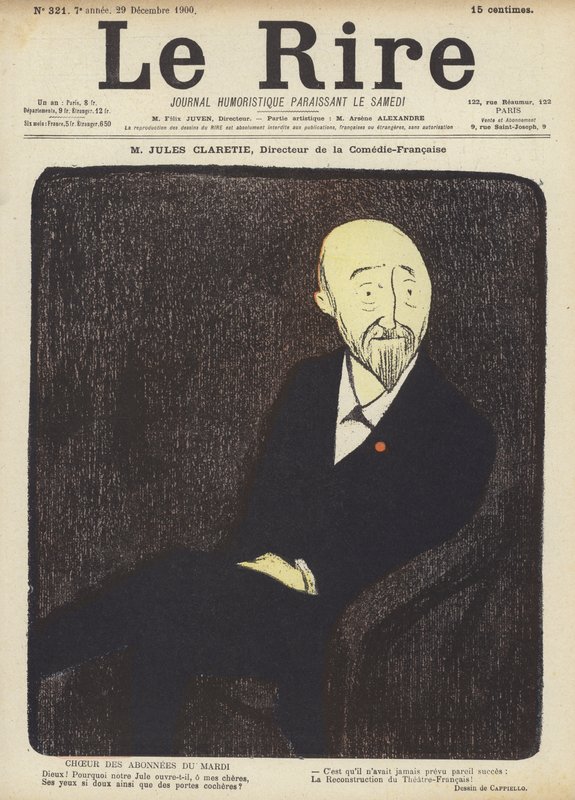 Jules Claretie, direktør for La Comedie-Francaise, Illustrasjon for Le Rire av after Leonetto Cappiello