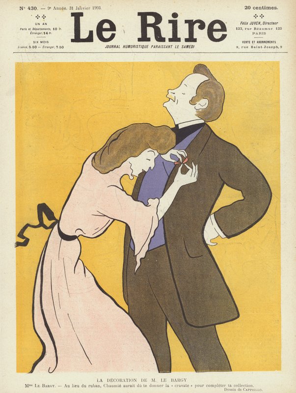 Utsmykningen til Mr le Bargy. Illustrasjon for Le Rire av after Leonetto Cappiello