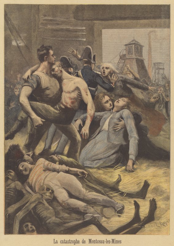 Kullgruvekatastrofe ved Montceau-les-Mines av after Lionel Royer