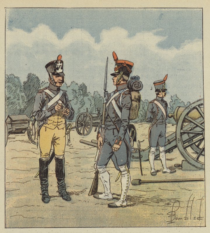 Etter middag snakket keiseren om artilleriet av after Louis Charles Bombled