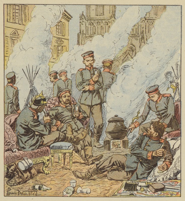 Etter slaget i Orleans, tyskerne i gatene i byen av after Louis Charles Bombled