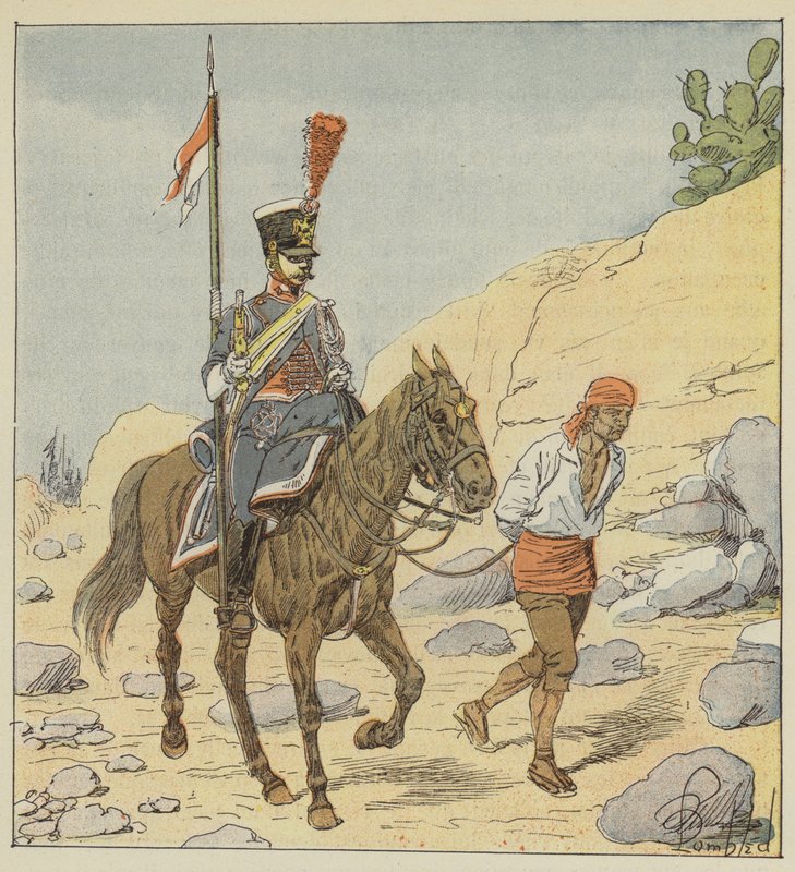 Fransk hær i Spania, Lancier-gendarme, 1811 av after Louis Charles Bombled