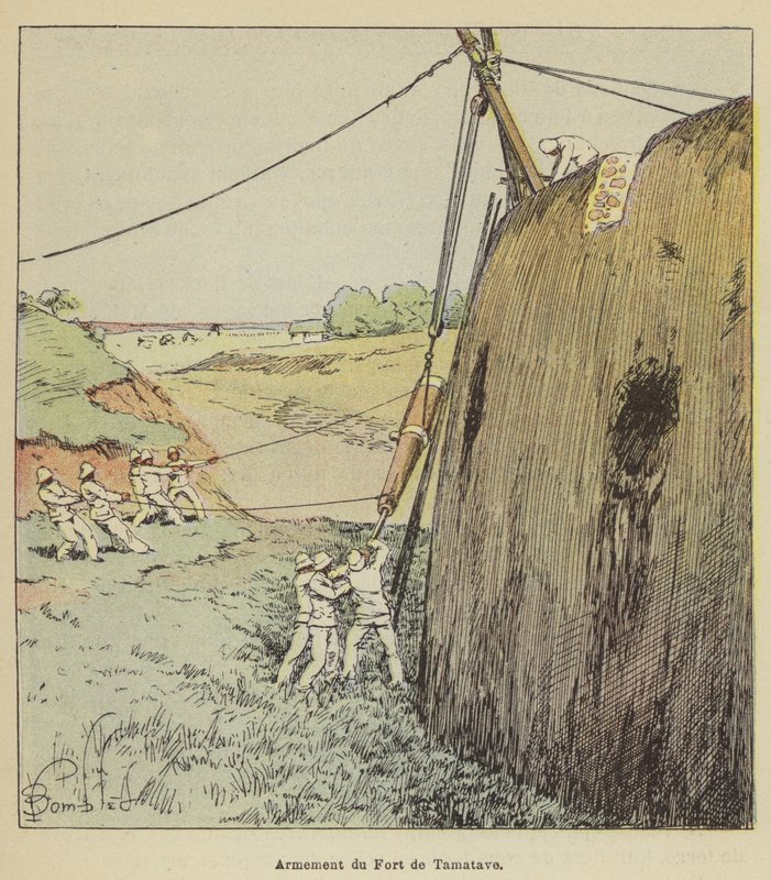 Bevæpning av Fort of Tamatave av after Louis Charles Bombled