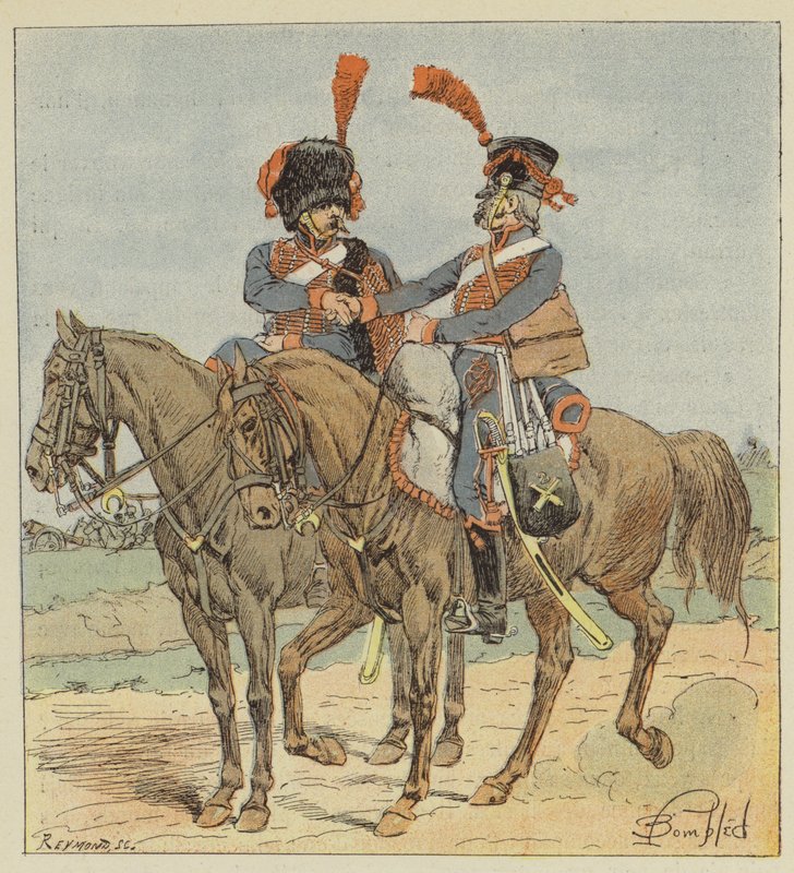 Vakt- og linjehesteartilleri av after Louis Charles Bombled