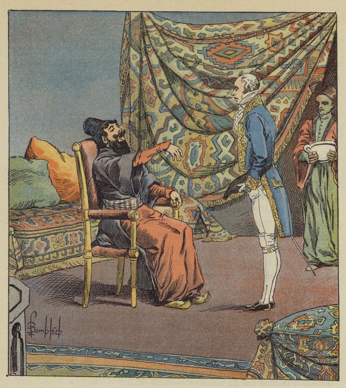 Asker-Khan, persisk ambassadør, tar de Marbois, president for Revisjonsretten, for legen av after Louis Charles Bombled
