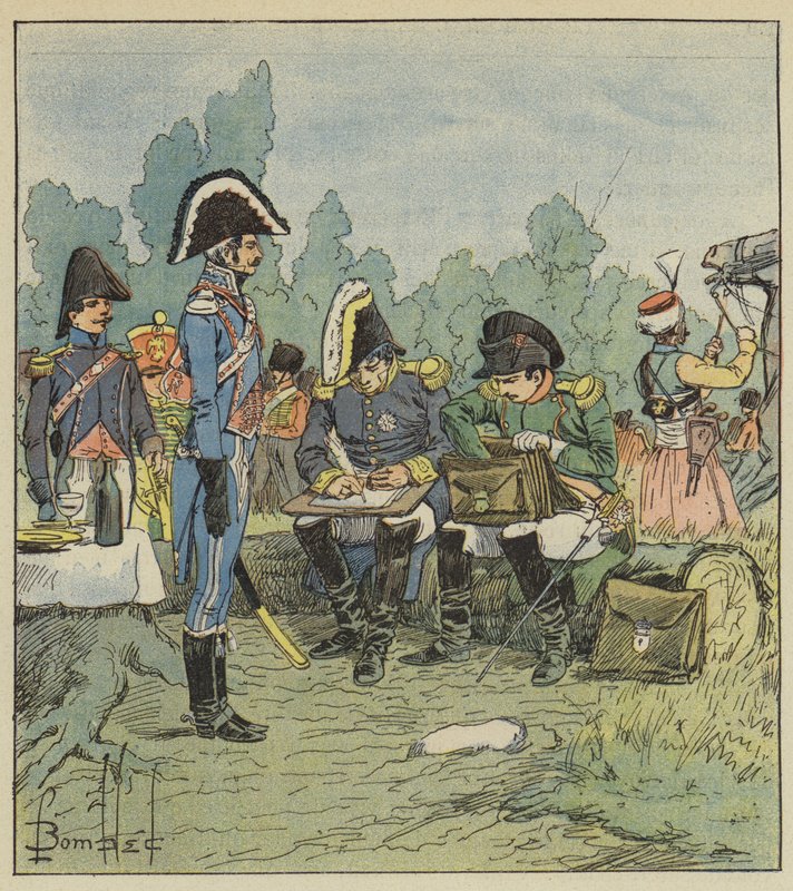 Berthier tok det til etterretning av after Louis Charles Bombled