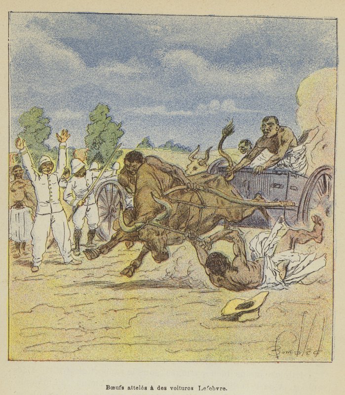 Okser koblet til Lefebvre-vogner av after Louis Charles Bombled