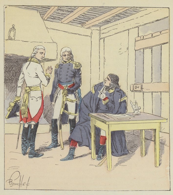 Bonaparte, Serurier og Klenau ved Roverbello av after Louis Charles Bombled