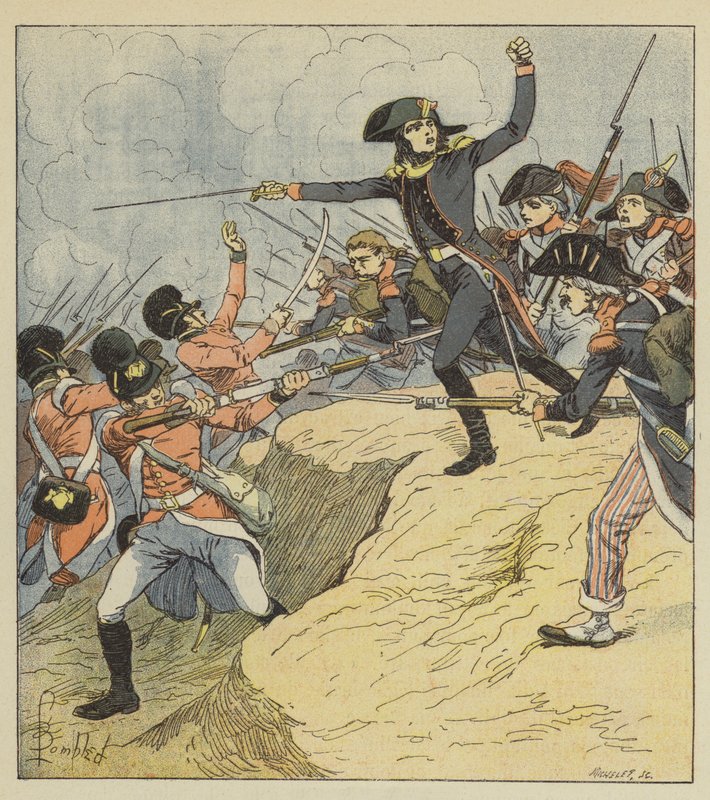 Bonaparte såret i Toulon av after Louis Charles Bombled