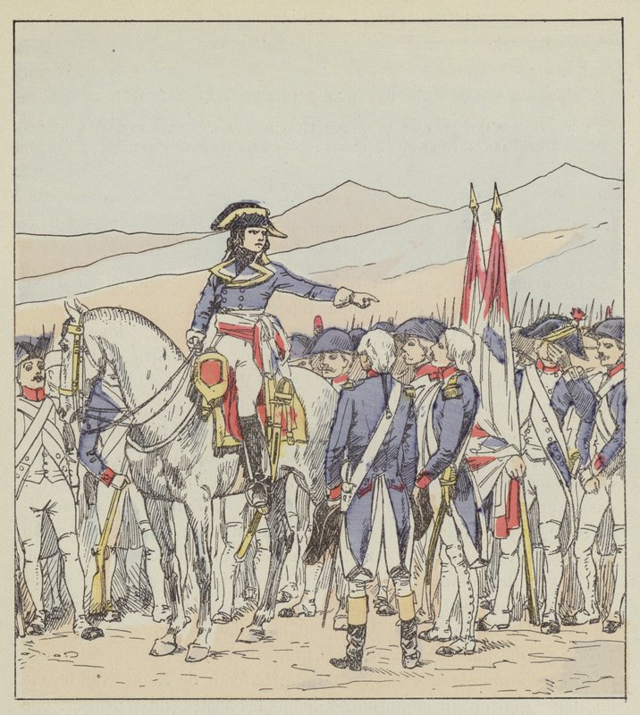 Bonaparte irettesetter 85. og 39. av Vaubois-divisjonen på Rivoli-platået av after Louis Charles Bombled
